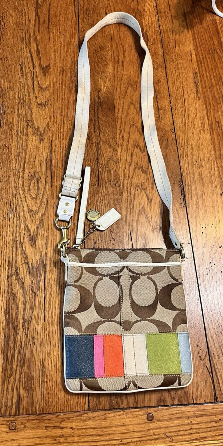 COACH PATCHWORK LEATHER & CANVAS DUFFLE HANDBAG C… - image 1