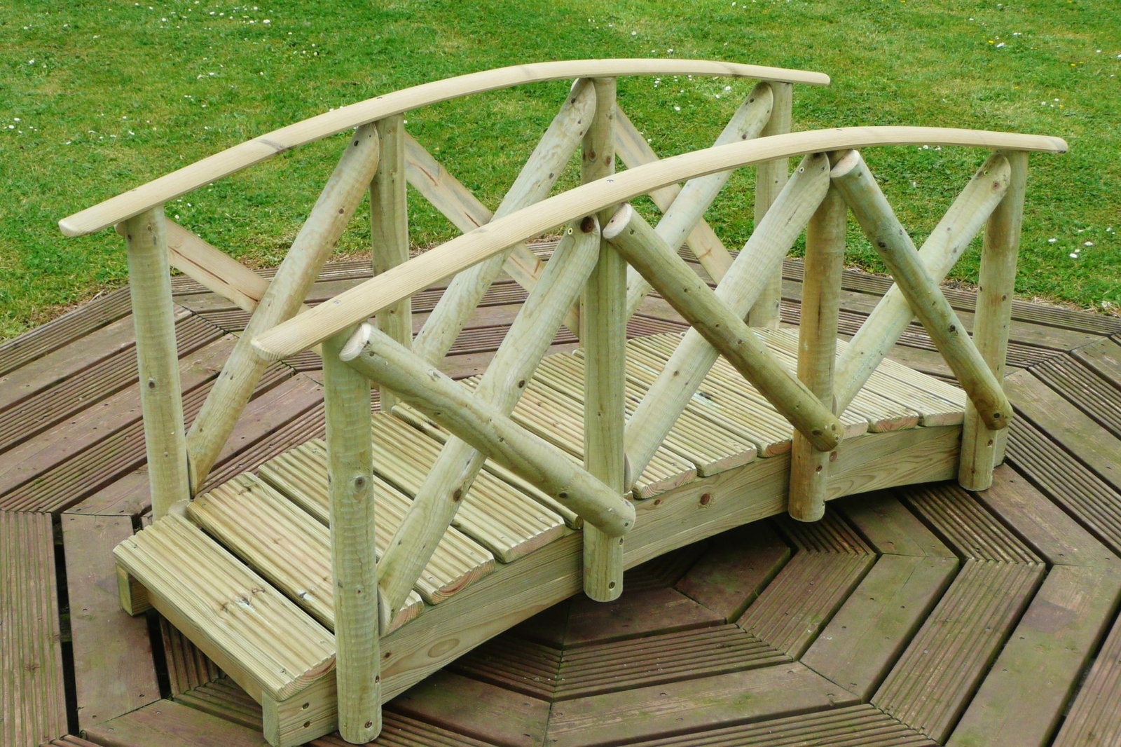 Rustic Low Rail Garden Bridge eBay