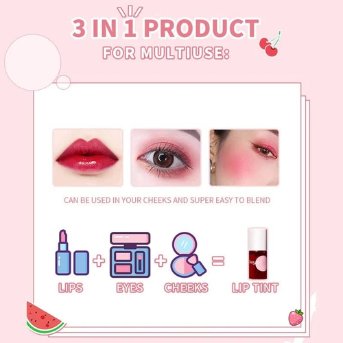 4 Colors Lip Tint Stain Set,Matte Velvet Lip Tint Watery Lip Stain Mini Liquid L - Picture 5 of 12