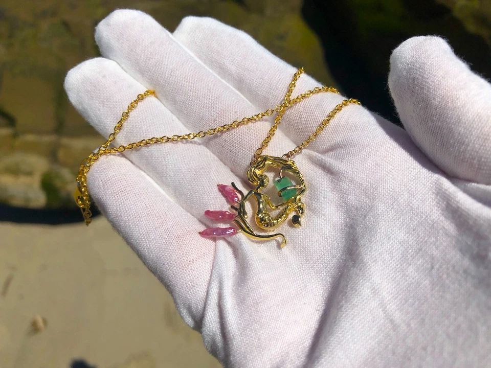 COLLAR JOYERÍA NAUFRAGIO MONEDAS DE ORO PIRATA SIRENA Y SIRENA ORO 1715 Foto 4 de 4