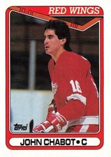 1990 Topps #163 John Chabot Detroit Red Wings