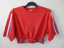 Scarlett adidas Adicolor Primeblue Tricolor Cropped Women’s T-Shirt UK Size 8