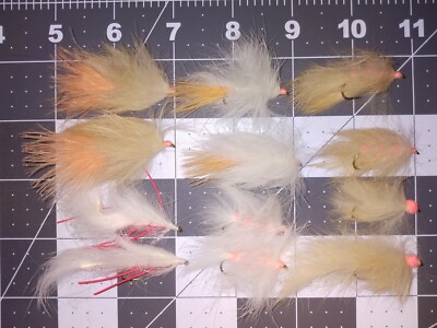 12 Each #6 Alaska Flesh Bunny Fly Rainbow Trout dolly varden 