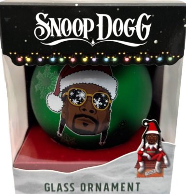 Snoop Dogg Green Glass Christmas Tree Ornament Round Ball 4