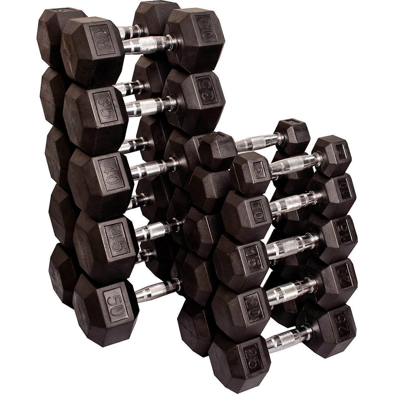 CAP COATED RUBBER HEX DUMBBELLS - 10,15, 20, 25, 30, 35, 40LB - PR SHIPS FREE