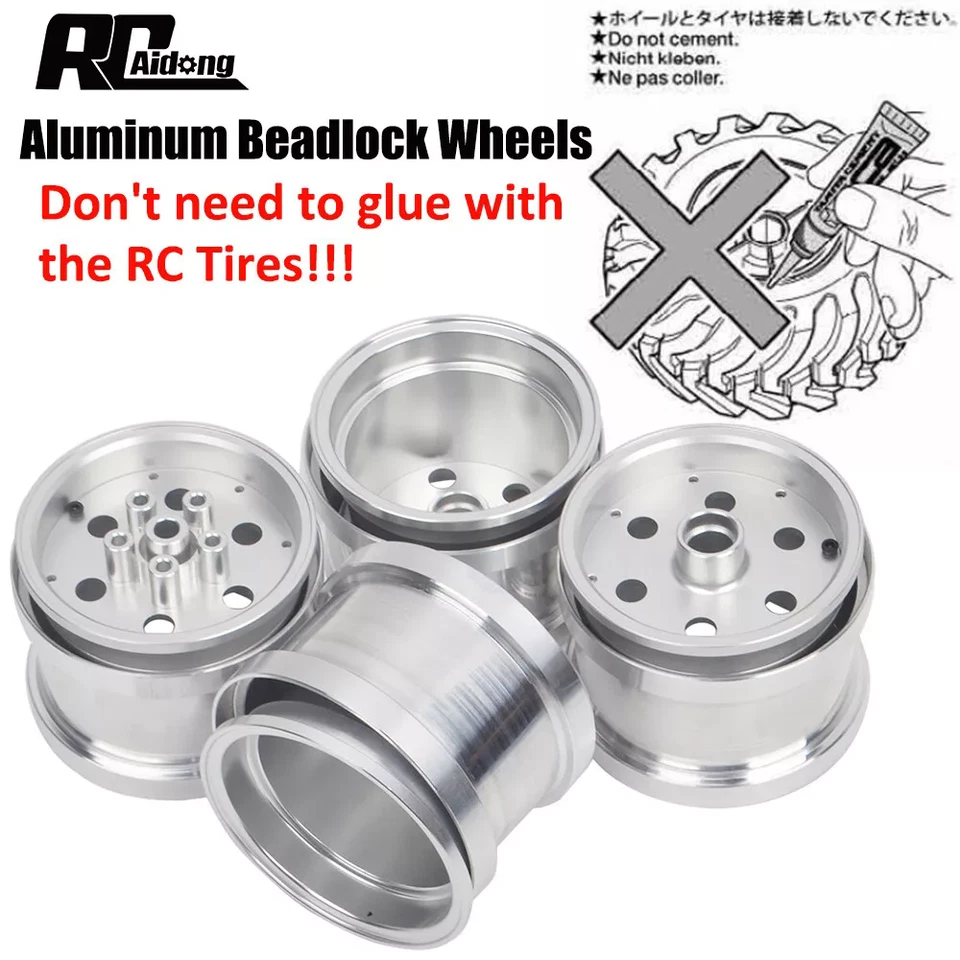 Alu Beadlock Felgen Für Tamiya Blackfoot Monster Beetle Mud Blaster RC-Zubehör - Bild 2 von 4