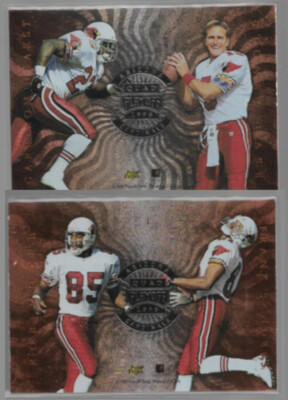 MOORE / SANDERS / HEARST / CASE 1996 Playoff Quad Insert #1.  CARDS
