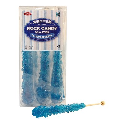 Rock Candy - Swizzle Sticks - 12 Sticks - (Blue / Blue Raspberry)