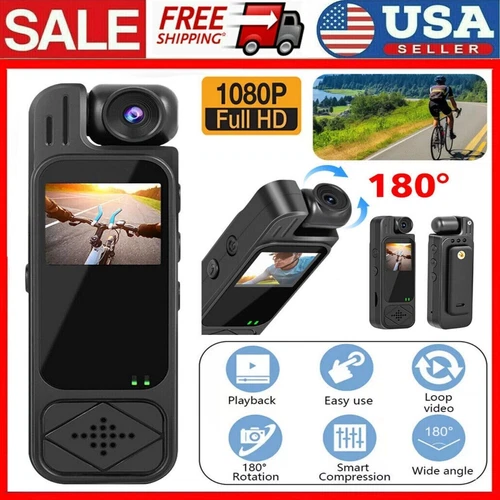 20 Hour 1080P Camcorder Mini Police Body Camera HD 180° Video DVR IR Night Cam