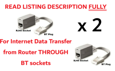 RJ45 Socket Adapter Router Hub Internet Ethernet Network to BT Phone Plug