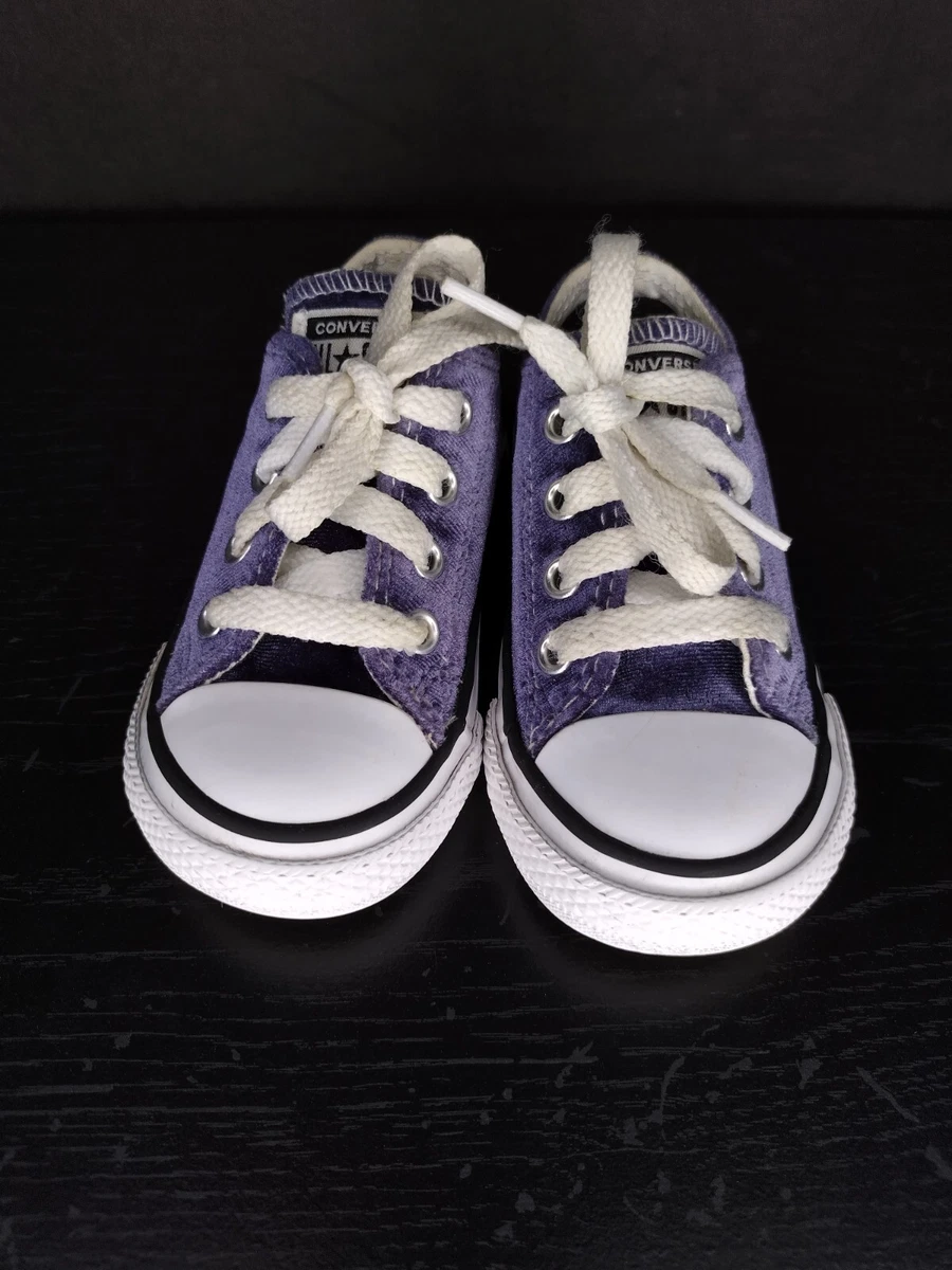 Converse Infant Size 5 Blue Velour Velvet Low Top Sneakers eBay