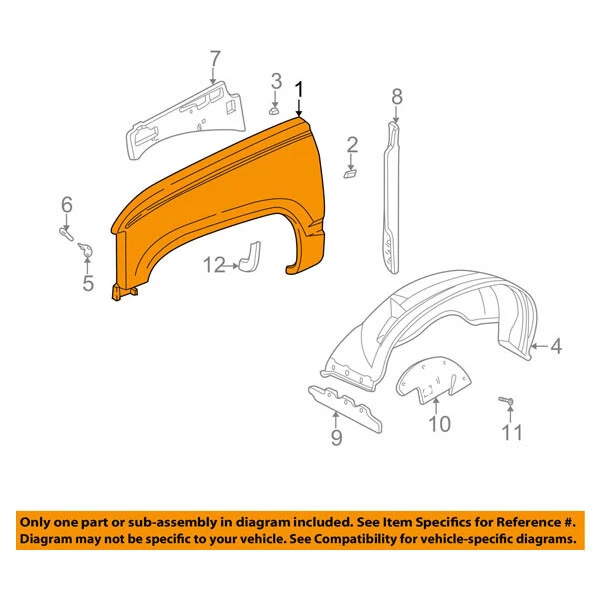 For 88-02 Chevy C/K Pickup Truck, Tahoe/Yukon Front Fender Quarter Panel Right Foto 4 de 4