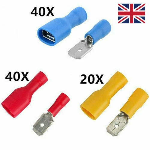 200/100X Verschiedene Elektrische Drahtverbinder Isoliert Spaten Crimp Klemmen Set - Bild 13 von 14