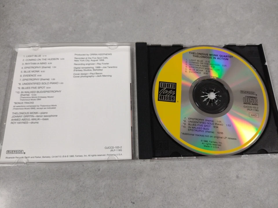THELONIOUS MONK QUARTET - IN ACTION FIVE SPOT CAFE NYC 1958 CD Album 5 Riverside - Image 3 of 3