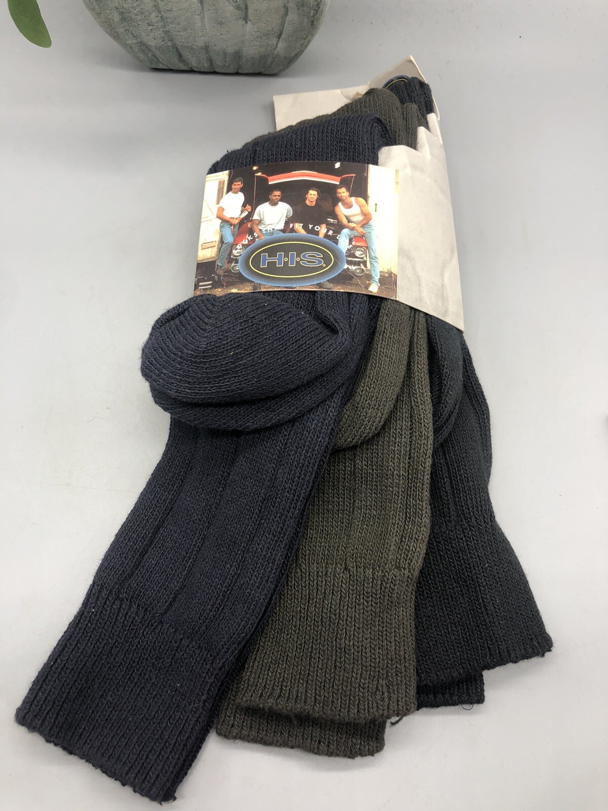 Vintage H-I-S Over The Calf Men’s Casual Socks (3) Pr Clayson Knitting Co