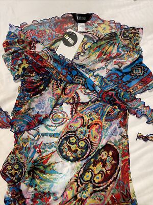 knee length dresses for ladies Donde Esteban - Midnight Paisley Wrap Mini Dress main image 1