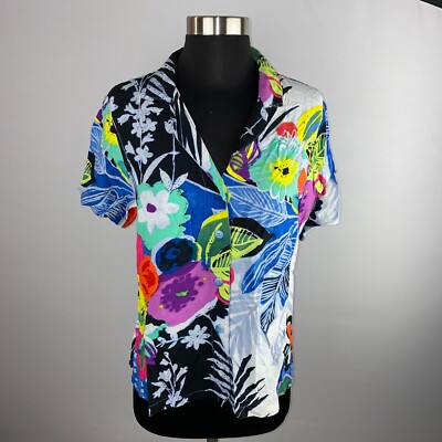 Jams World Shirt Womens Unisex Tropical Love Funky Artsy Tropical Floral S