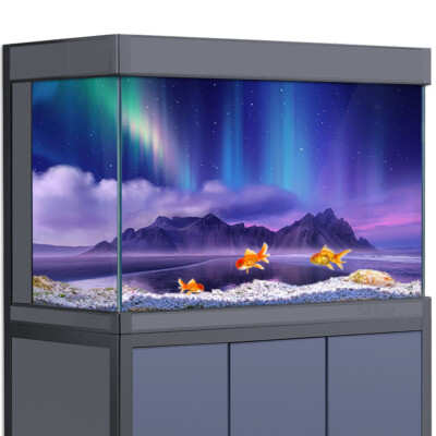 Aquarium Background Sticker, Aurora Borealis Fish Tank Decorations Poster
