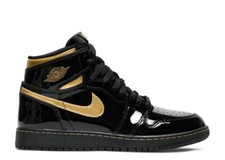 Size 5 - Nike Air Jordan 1 Retro High OG Black Metallic Gold 555088-032 5Y GS
