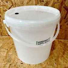 10 Litre Fermentation Brewing Bucket & Lid with Grommet for Airlock - White with