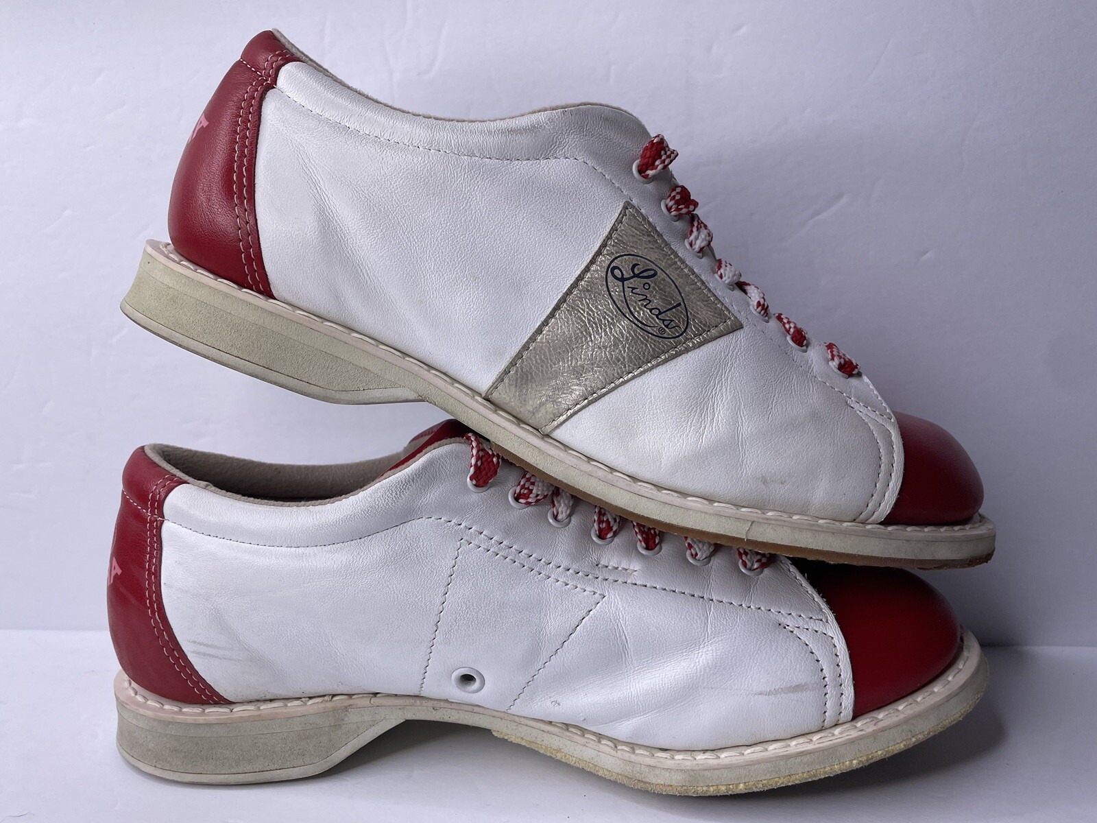 Vintage Linds Bowling Shoes Sneakers Size Men's 6.5B Leather Red White eBay