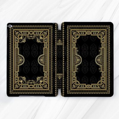 Retro Vintage Book Gold Black Case For iPad 10.2 10.9 Pro 13 Air 11 11 12 9 Mini