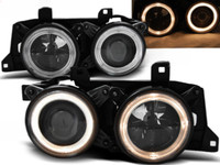 Scheinwerfer Paar BMW E32 / E34 Angel Eyes Schwarz