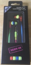 Funky EarPhone Bud Rubber Comfort Pad Cover HeadPhone EarBud Neon RainBow Colour
