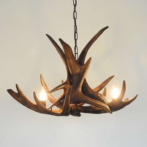 Real Moose Antler Chandelier for Rustic Cabin - Picture 3 of 7