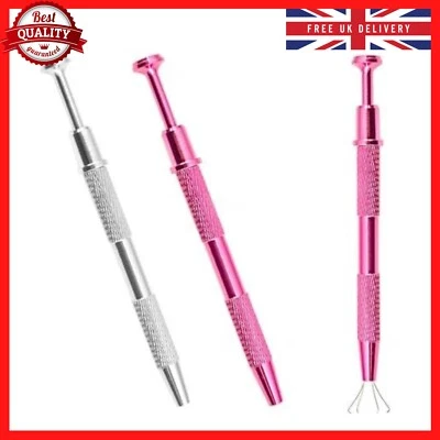 DCJWQ 2x Piercing Ball Grabber Tool Set – Mini Pen Tweezers Stainless Steel 4-Prong UK
