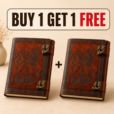 Dragon Leather Notebook 6x8 Embossed Vintage Journal 200 Pages Handmade