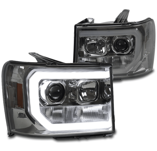 For 2007-2013 GMC Sierra 1500 Truck LED Tube Smoke Projector Headlight Lamp New - Bild 1 von 11
