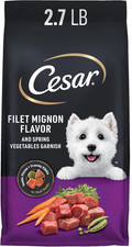 Cesar Small Breed Dry Dog Food for Small Dogs, Filet Mignon Flavor and Spring Ve