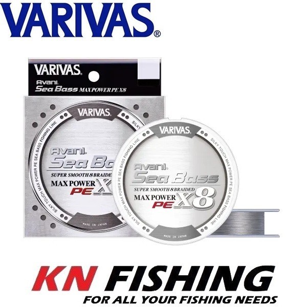 VARIVAS SEABASS MAXPOWER X8 X-Braid Line Stealth Grey 150m PE 0.8 - 1.5
