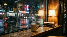 Digital Image Picture Photo Pic Wallpaper Background 4K Lofi Rain Cafe Cozy Aest