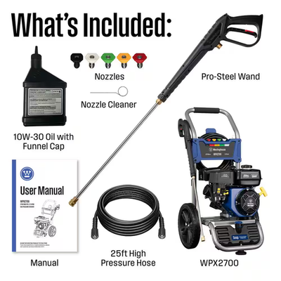 #ad #ad 2700 PSI 2.3 GPM Gas Powered Axial Cam Pump Cold Water Pressure Washer with S... $329.24