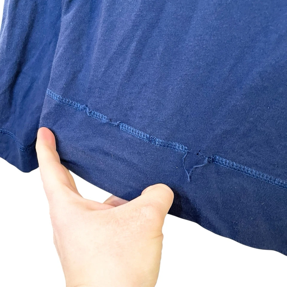 Camiseta con capucha vintage Y2K Hollister para hombre L/S azul ligera delgada años 2000 talla L Foto 3 de 4