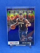 2019-20 Hoops Premium Stock Lights Camera Action Purple #10 Zion Williamson RC