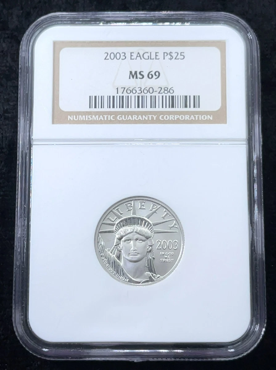2003 1/4 Oz. Platinum American Eagle Certificado NGC MS69