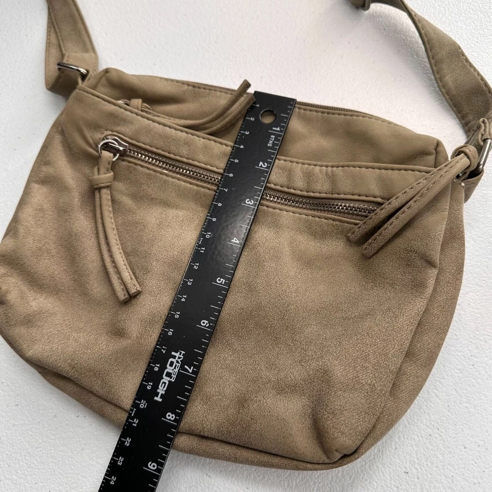 Bolso Bandolera Bueno Tostado Imitación Gamuza Ajustable Festival Western Cartera Bolsillo Boho Foto 4 de 4