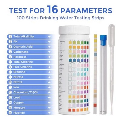 Fluorid-Testkit 100 Streifen Testkit für die Wasserqualität zu Hause V2N54160