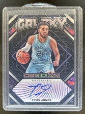 2022-23 Panini Obsidian Tyus Jones Galaxy Ink Electric Etch Purple Auto #/75