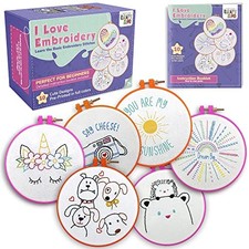 10 Pre-Stamped Embroidery Patterns for Beginners Embroidery 10 Embroidery kit