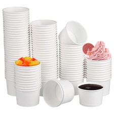 100 Pcs Small Disposable Paper Cups Drinking Tasting Cups 50 ml Capacity