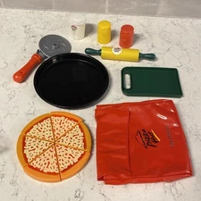 Pizza Hut Restaurant Delivery Bag Set Pretend Food Play Playset  Vtg