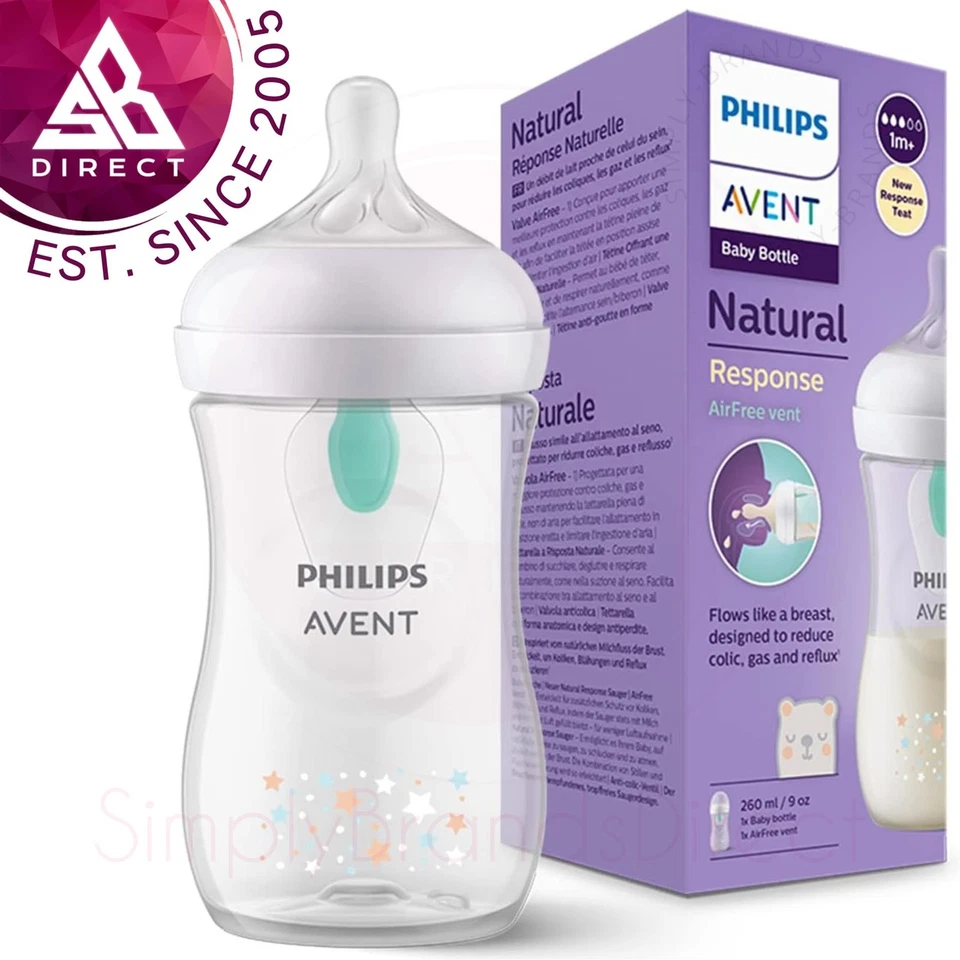 Philips Avent SCY673/82 Natur Response Baby Milch Flasche 260ml Withairfree Vent - Bild 1 von 4