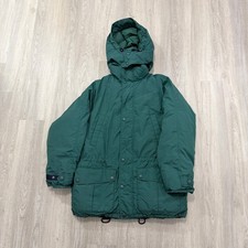 Vintage Eddie Bauer Goose Down Parka Jacket Men's Large Green Hooded 90s Parka