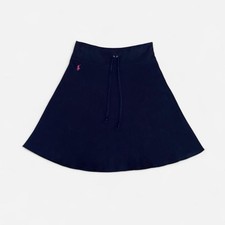 Vintage Ralph Lauren navy skirt with pink logo. Size S