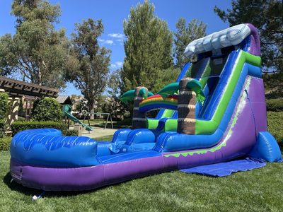 #ad Tropical Waimea Waves 18 Foot Tall Inflatable Water Slide 1.5HP Blower $1999.94