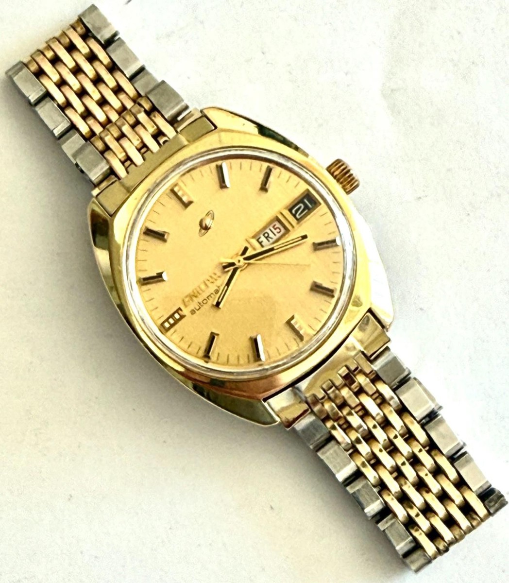 VINTAGE MEN'S ENICAR AUTOMATIC WRISTWATCH 27J 167C cal. 18K G.F.